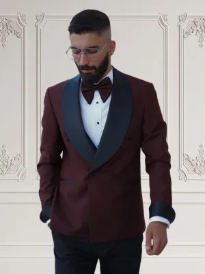 Premium Slim Fit Burgundy color Wedding Tuxedo _ Shawl Lapel