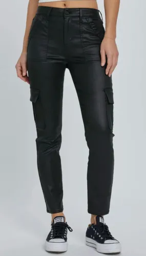 Quinn BLACK COATED WASH CARGO CIGARETTE SKINNY