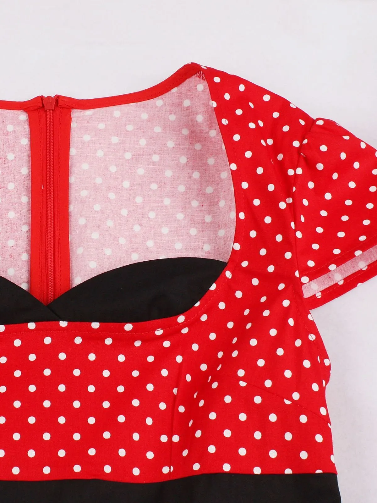 Red 1950s Polka Dot Swing Dress