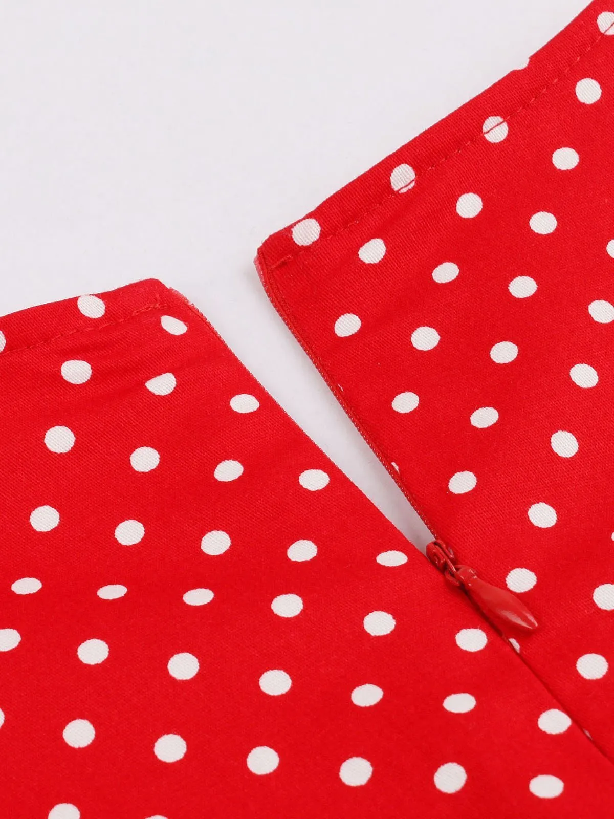 Red 1950s Polka Dot Swing Dress