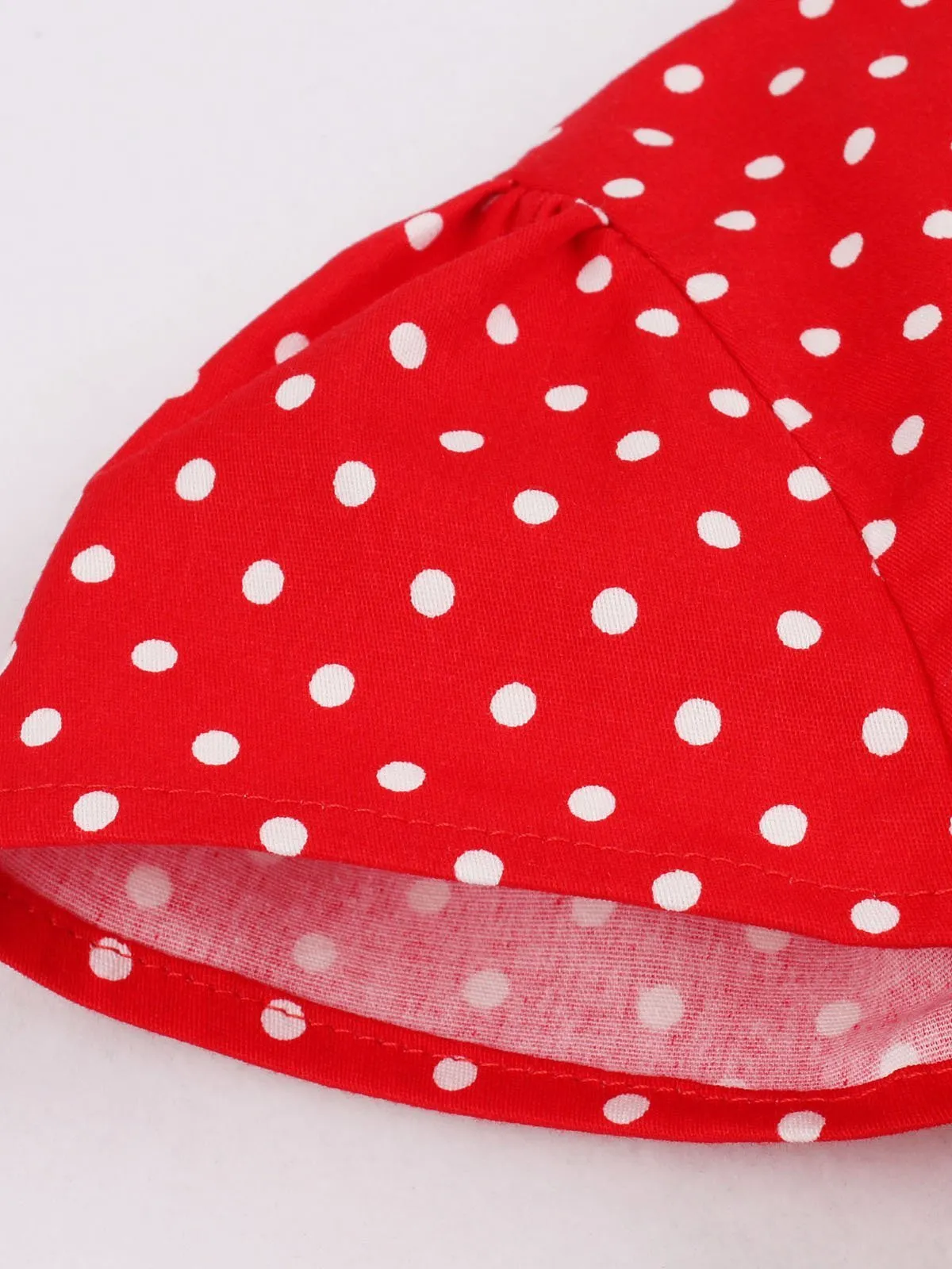 Red 1950s Polka Dot Swing Dress