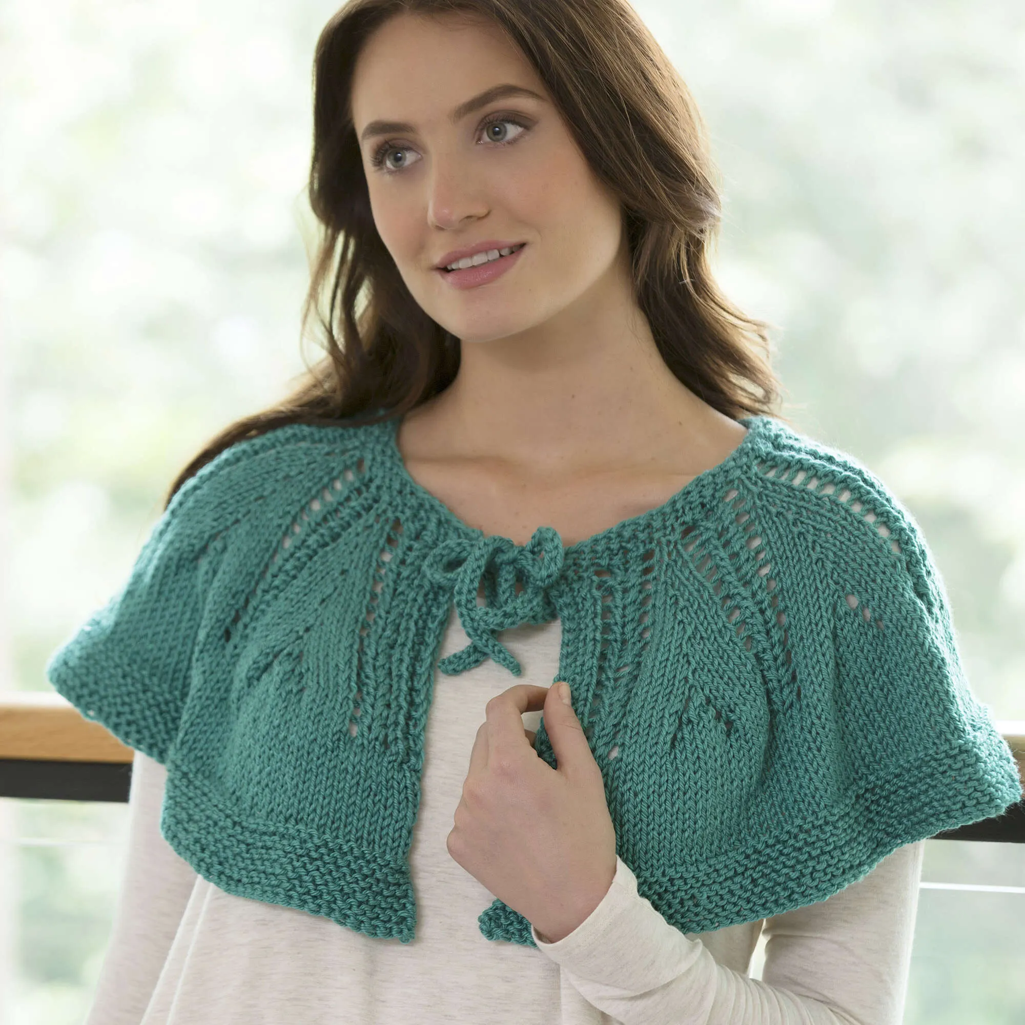 Red Heart Knit Ruffle Or Not Capelet