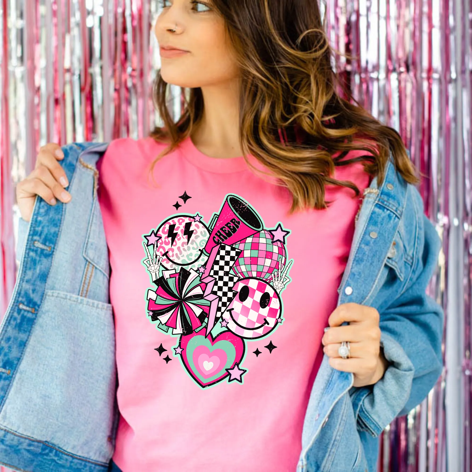 Retro Cheer Shirt | Colorful Cheer Mom Shirt