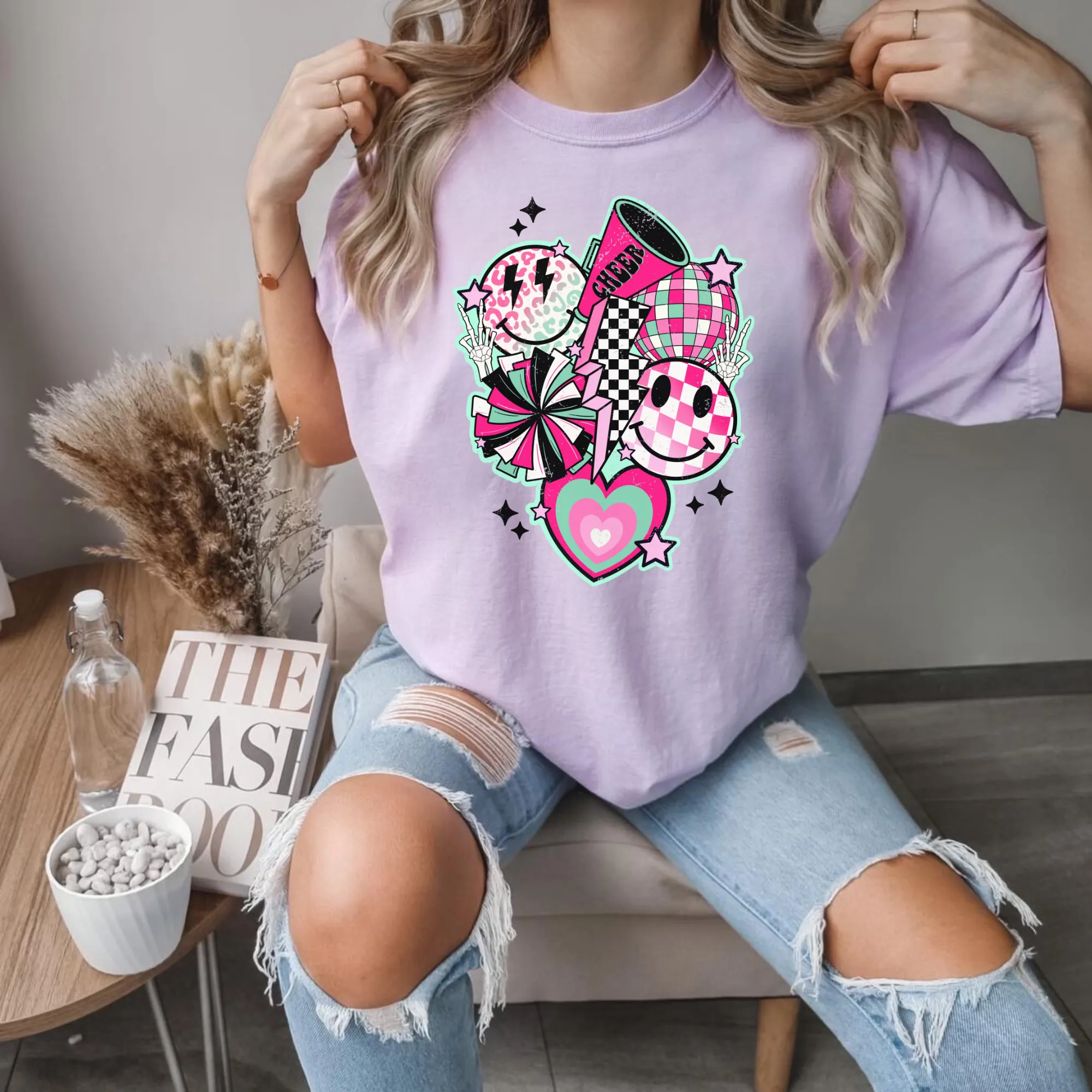 Retro Cheer Shirt | Colorful Cheer Mom Shirt