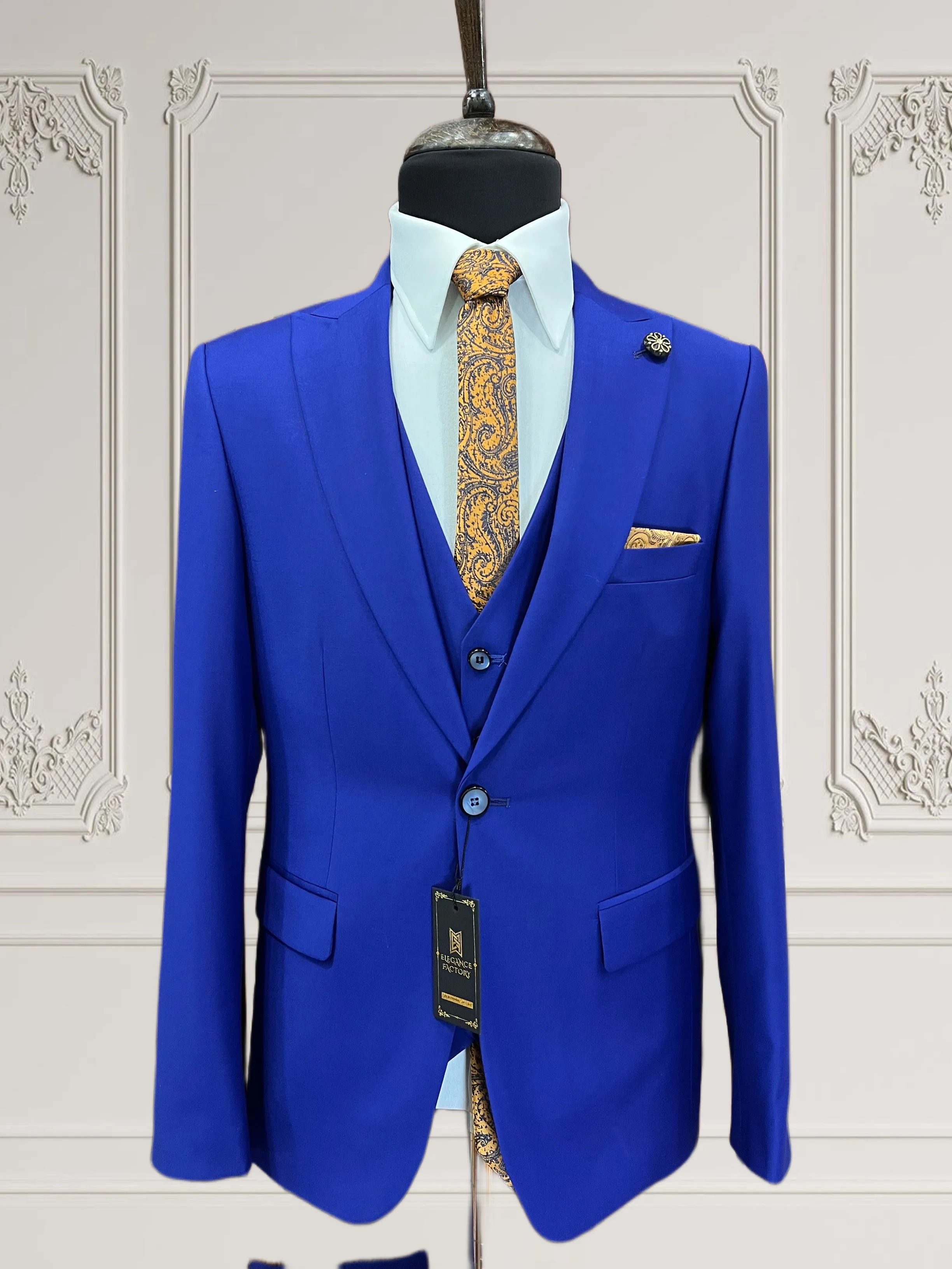 Royal Blue 3 Piece Slim Fit Suit