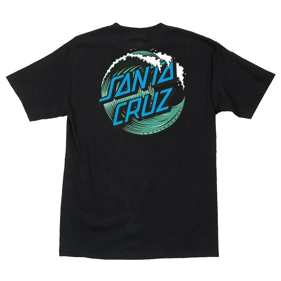 Santa Cruz Wave Dot Short Sleeve Youth T-Shirt - Black