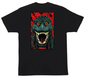 Santa Cruz x Godzilla Destroyer Stripes Tee, Black