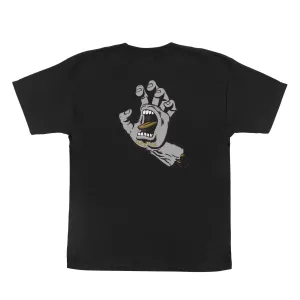 SANTA CRUZ YOUTH T-SHIRT SCREAMING HAND BLACK/GOLD/GREY