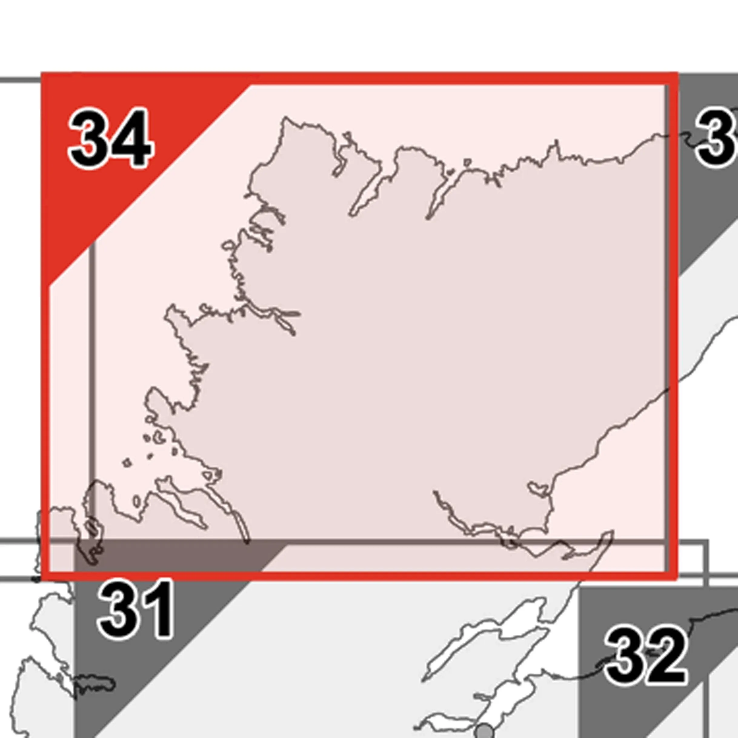 Scottish Highlands (North) - Postcode Sector Map 34