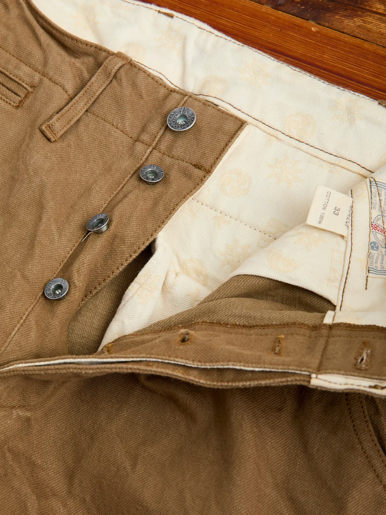 SJ452CP 15oz Selvedge Heavy Chinos in Khaki