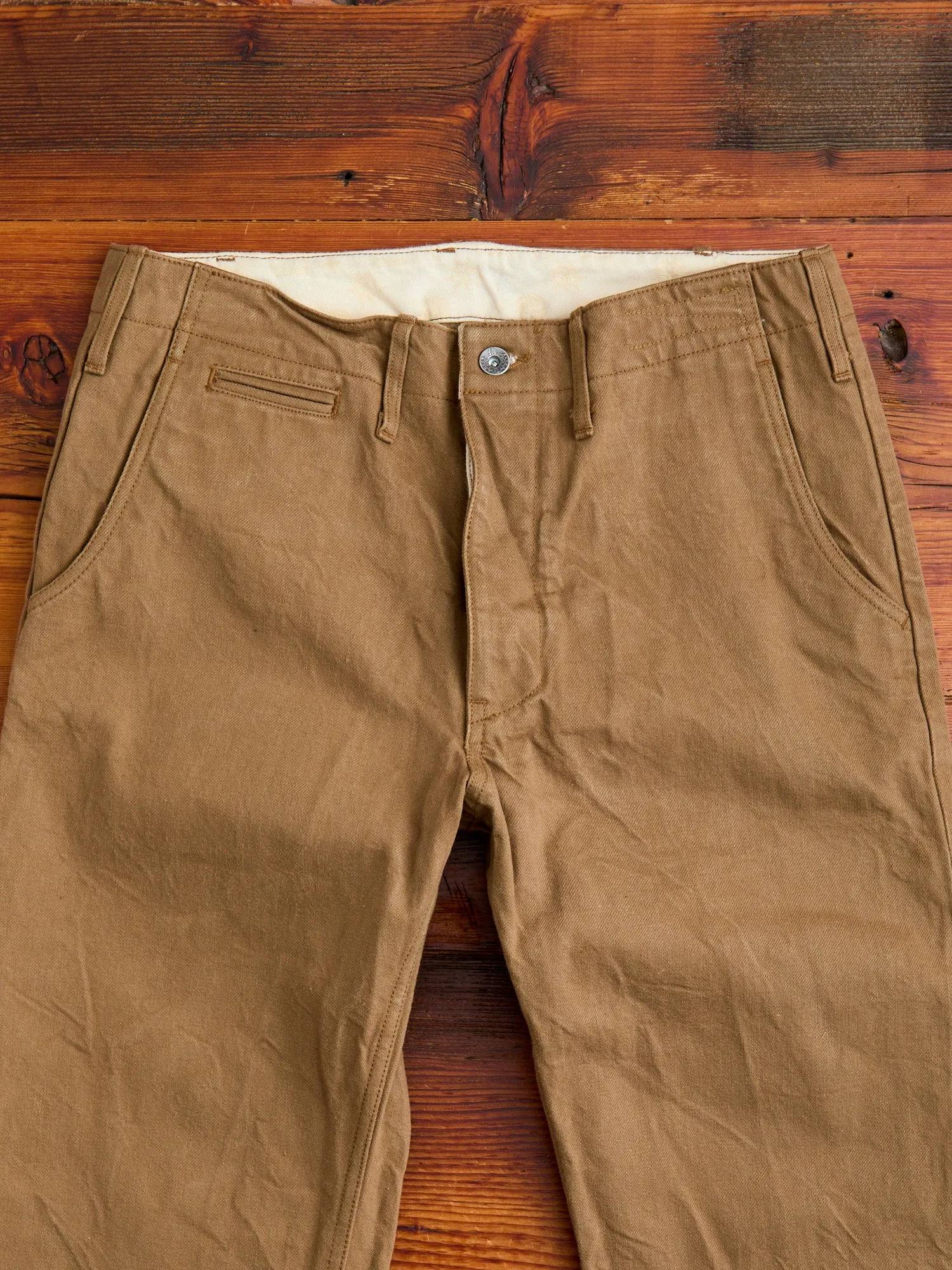 SJ452CP 15oz Selvedge Heavy Chinos in Khaki