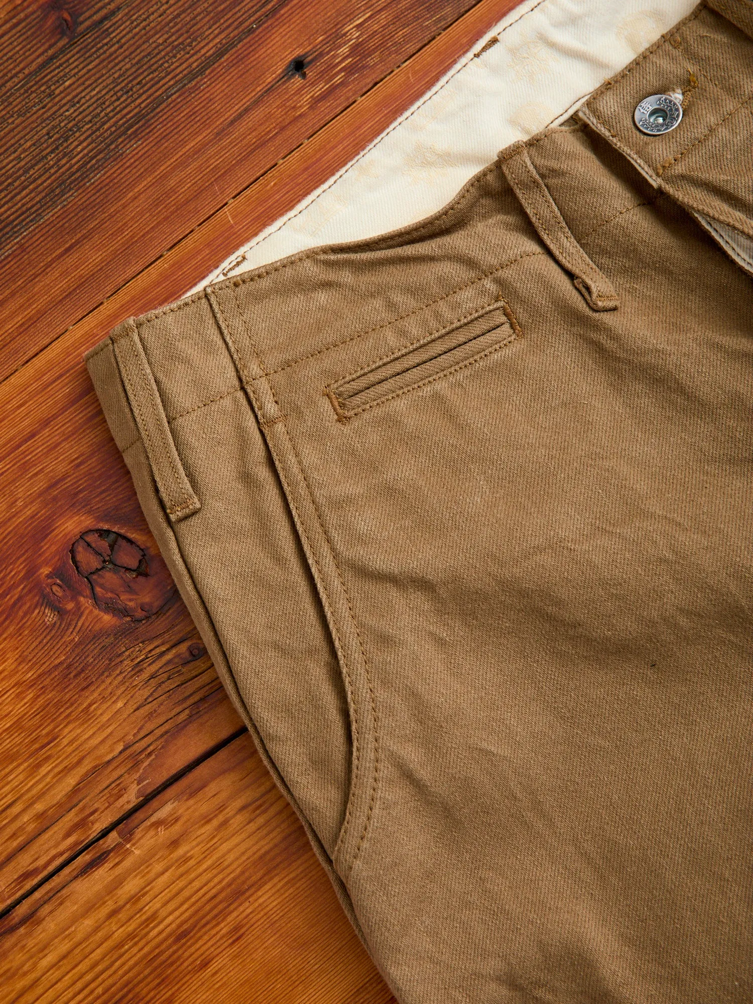 SJ452CP 15oz Selvedge Heavy Chinos in Khaki