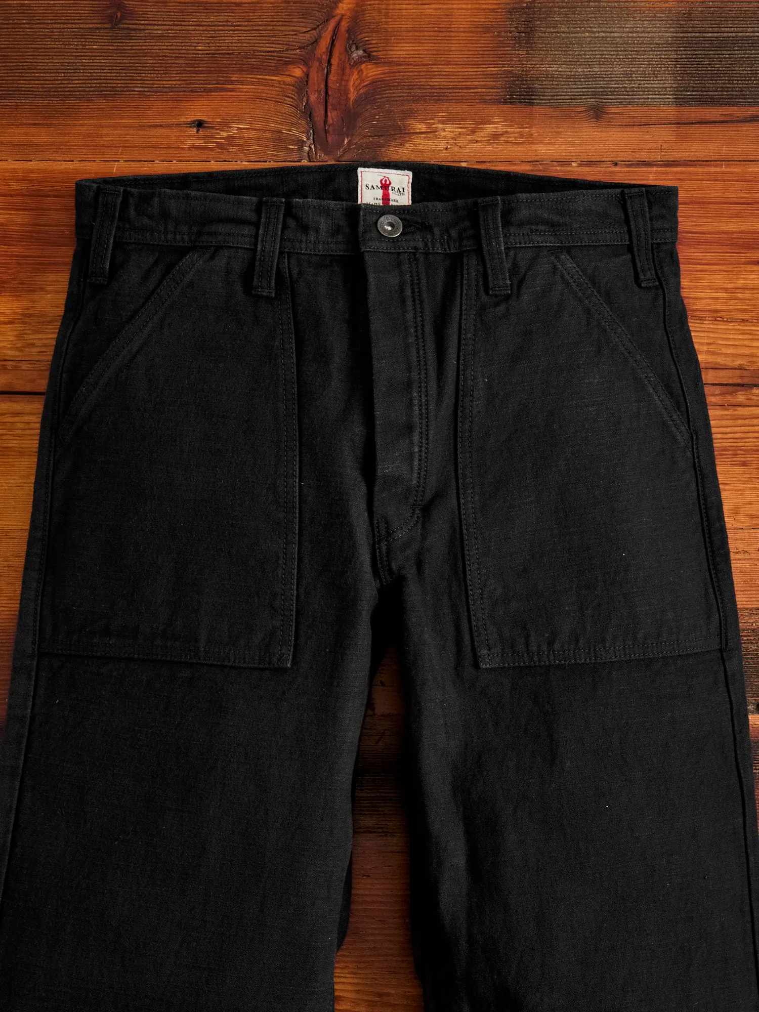 SJ52BK 15oz Slub Selvedge Chino in Black