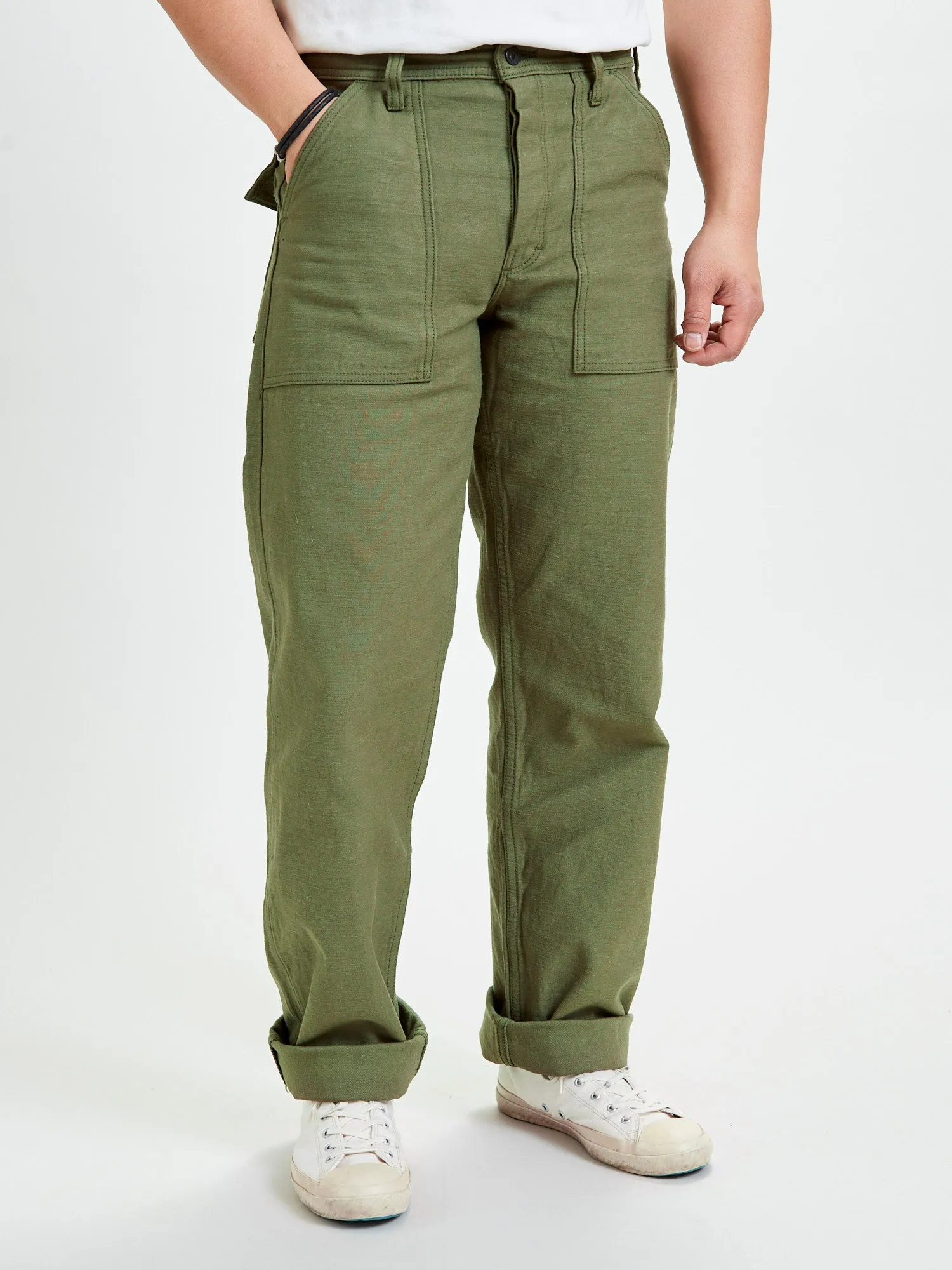 SJ52BP 15oz Slub Selvedge Chino in Olive