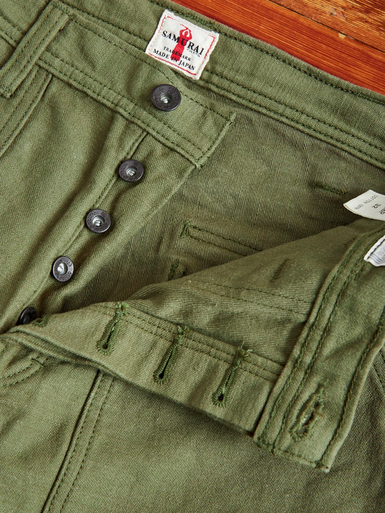 SJ52BP 15oz Slub Selvedge Chino in Olive