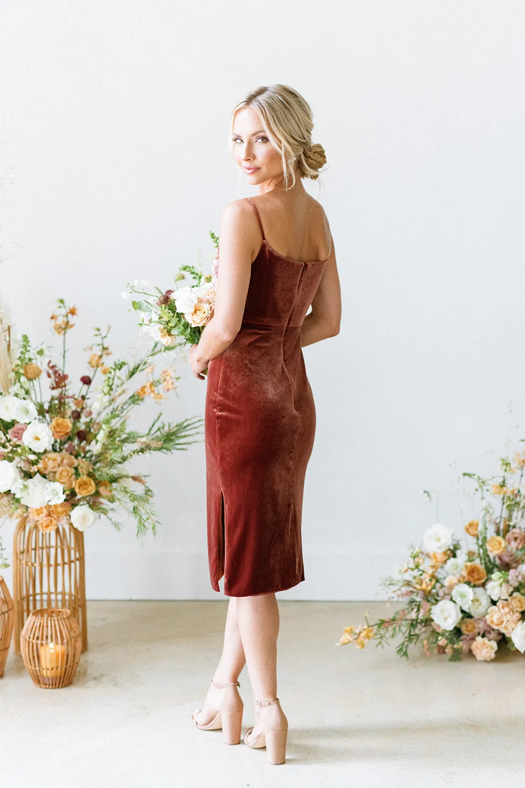 Skye Midi Velvet Dress | Made To Order