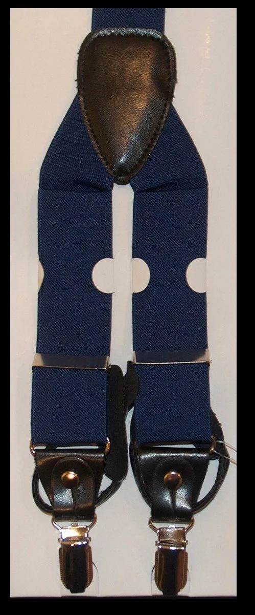 Solid Navy Blue Men's Suspenders