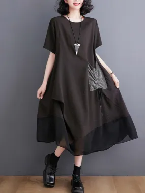 Stay With Me Round Neck Pullover A-line Dress