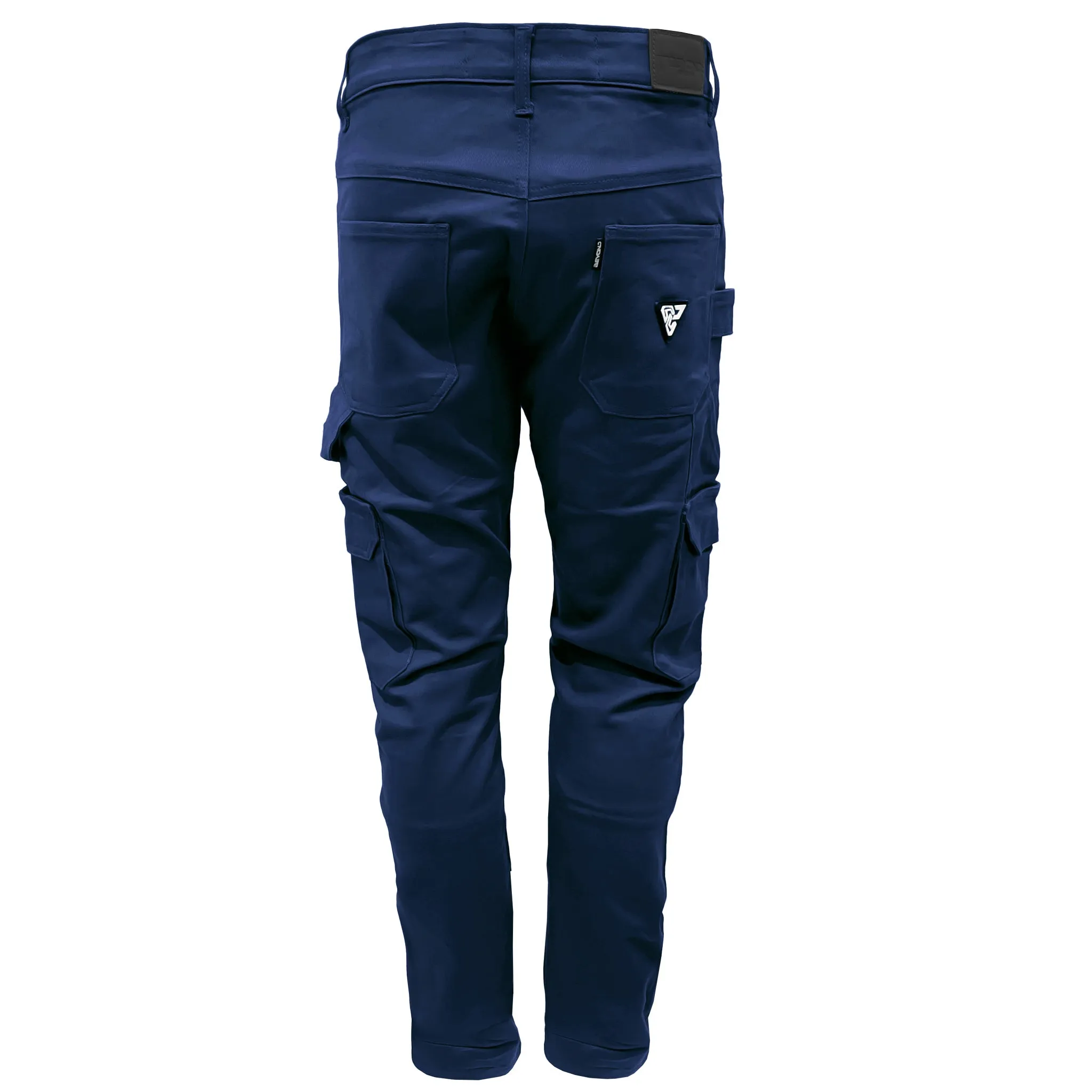 Straight Leg Cargo Pants - Navy Blue with Pads