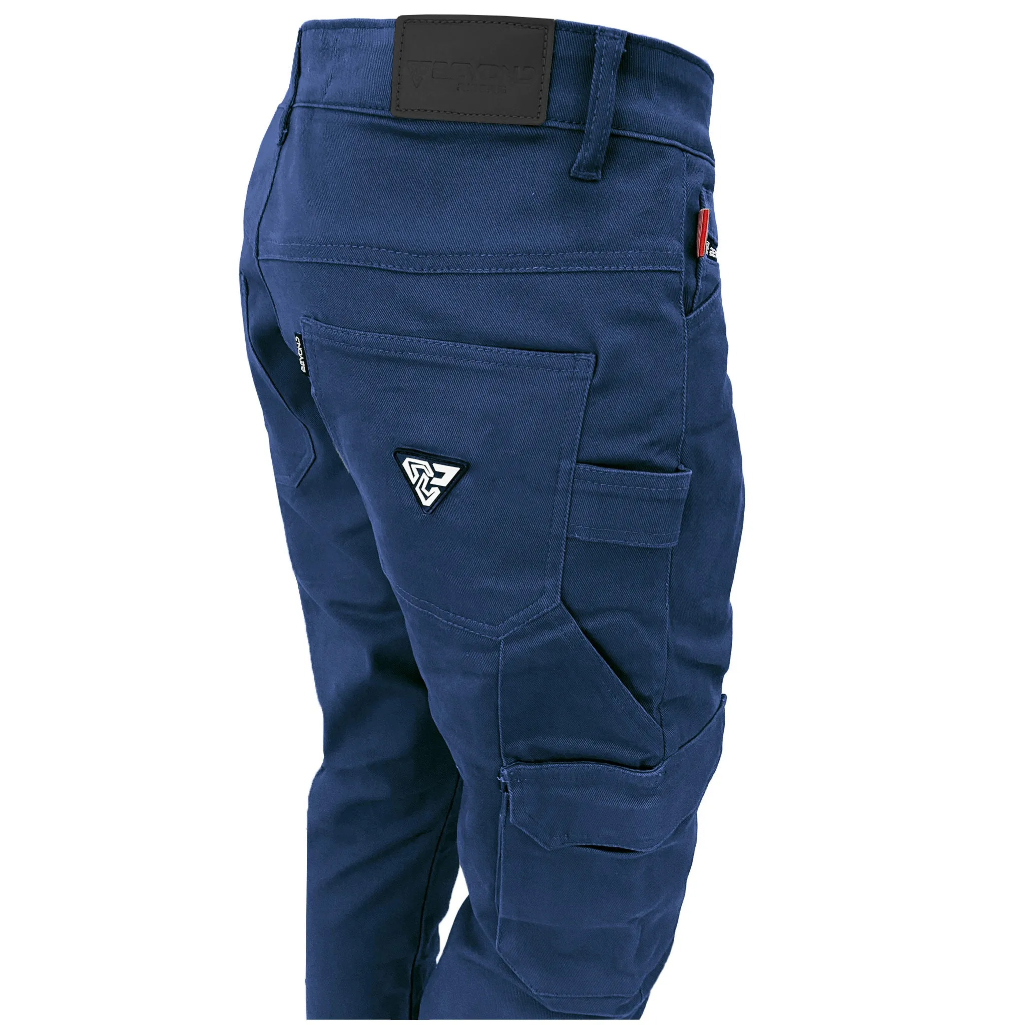 Straight Leg Cargo Pants - Navy Blue with Pads