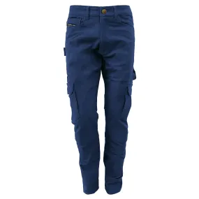 Straight Leg Cargo Pants - Navy Blue with Pads