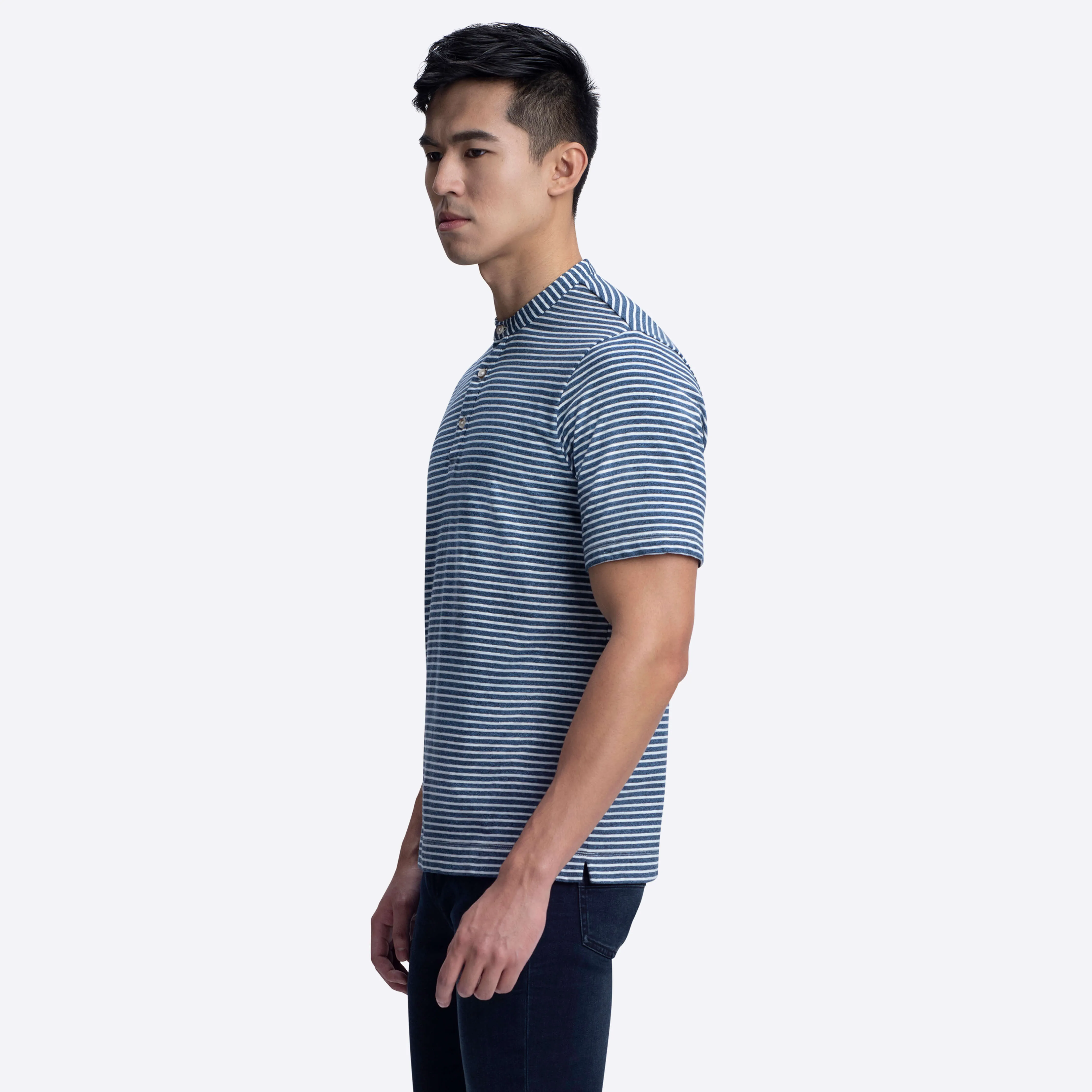 Striped Short Sleeve Henley