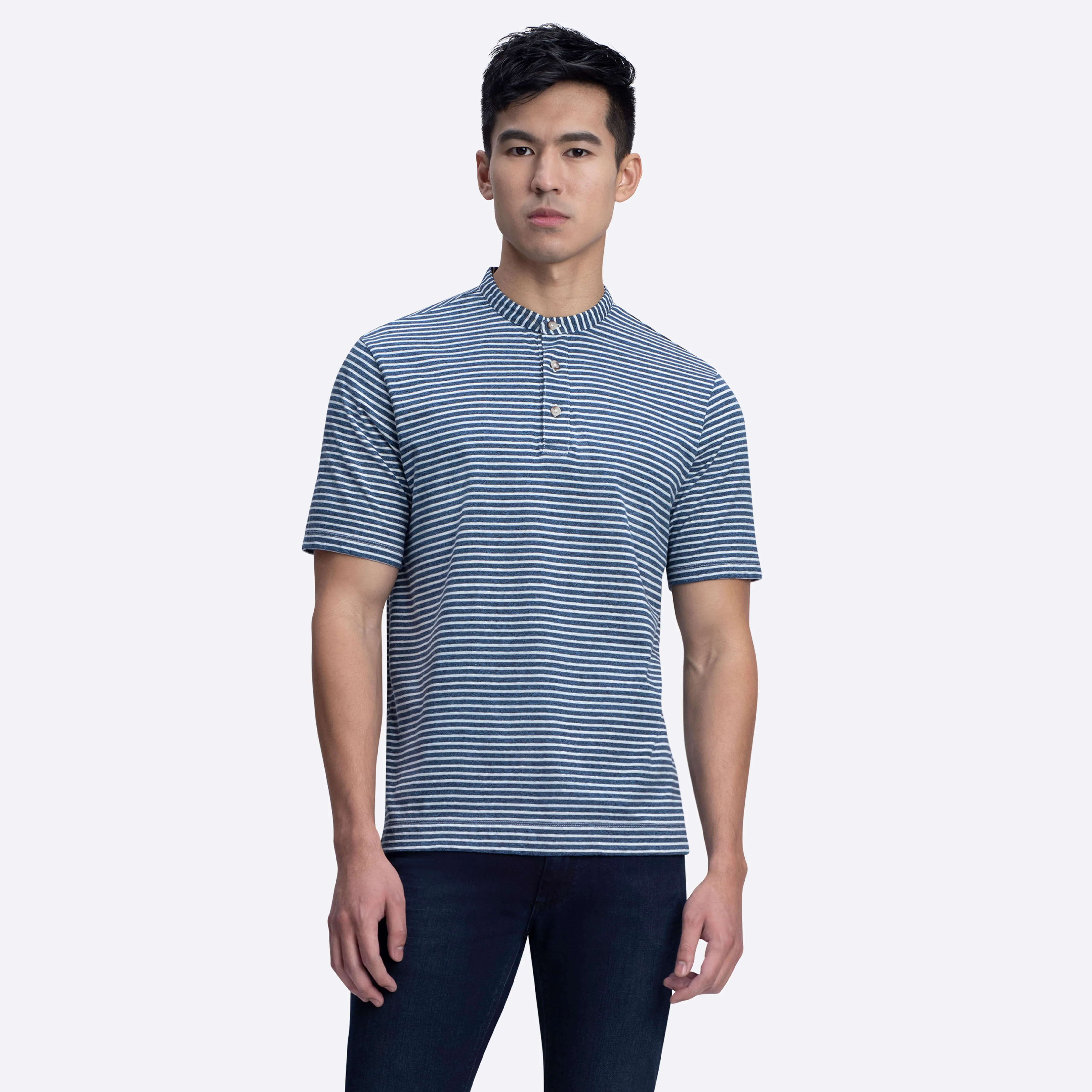 Striped Short Sleeve Henley