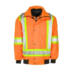 Terra Men's Hi-Vis 6 in 1 System Work Bomber Jacket Orange - 116562