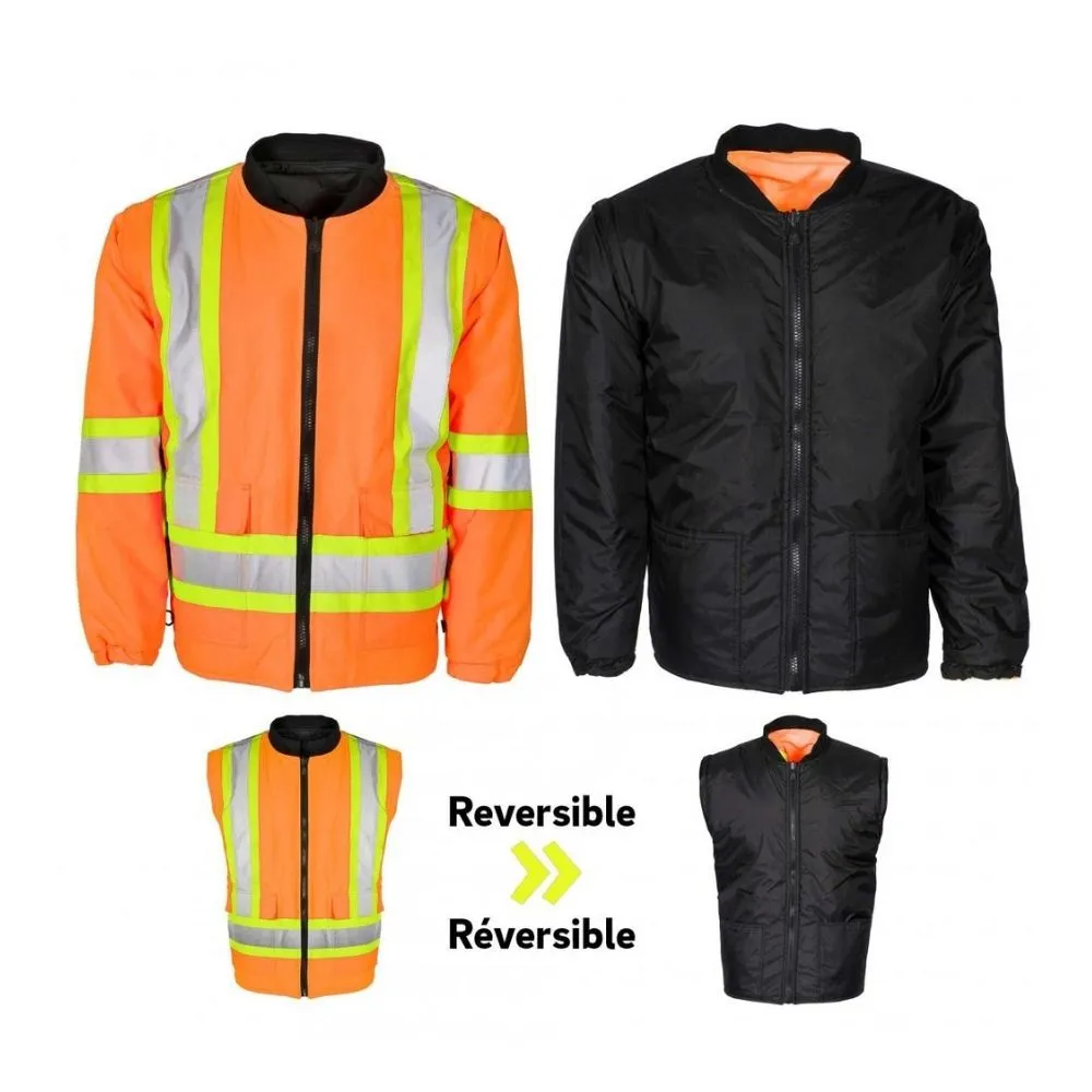 Terra Men's Hi-Vis 6 in 1 System Work Bomber Jacket Orange - 116562