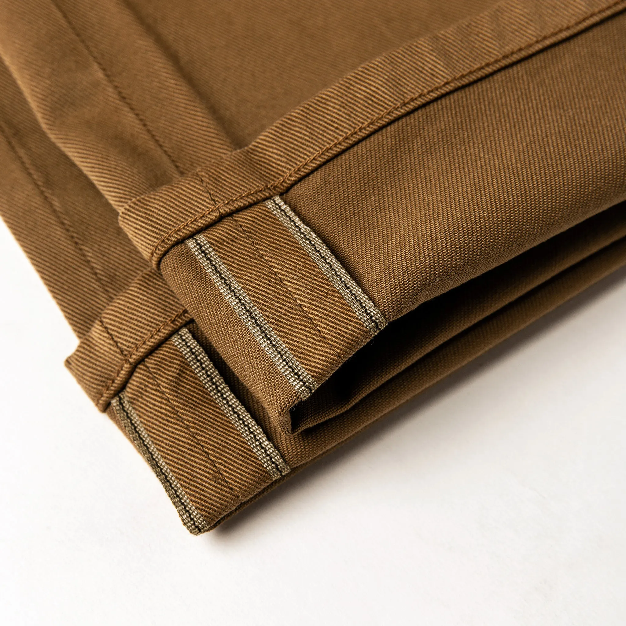 The Democratic All Day Pant in Rustic Oak Organic Selvage