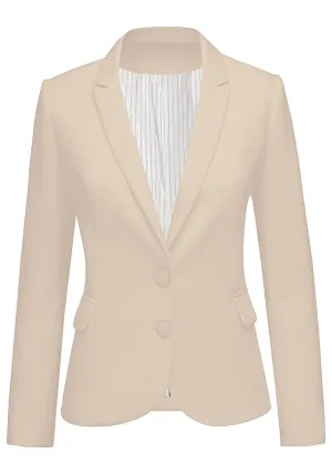 Turtledove Women's Long Sleeve Formal Notch Lapel Button Down Blazer Pockets Jacket