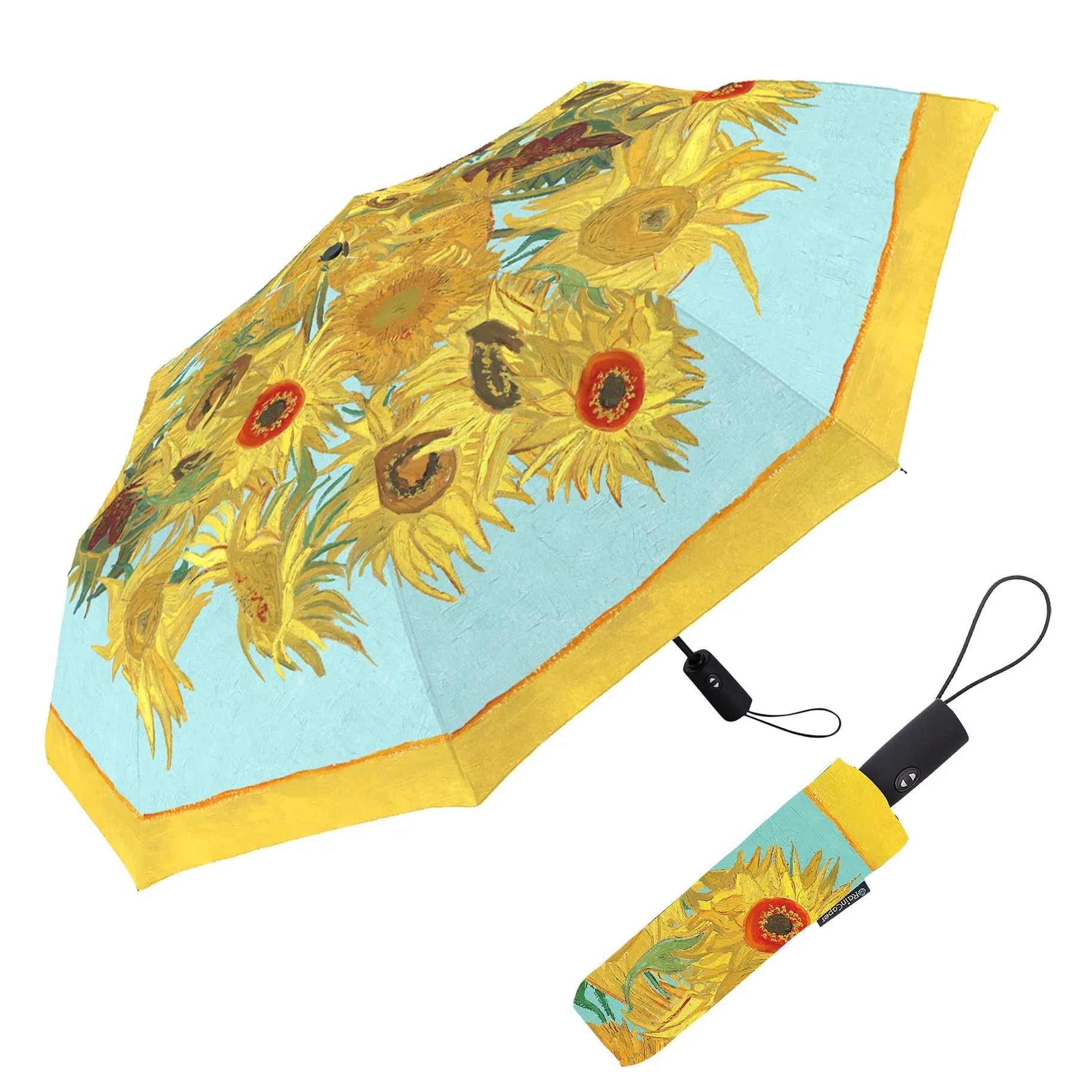 van Gogh Sunflowers Folding Travel Umbrella