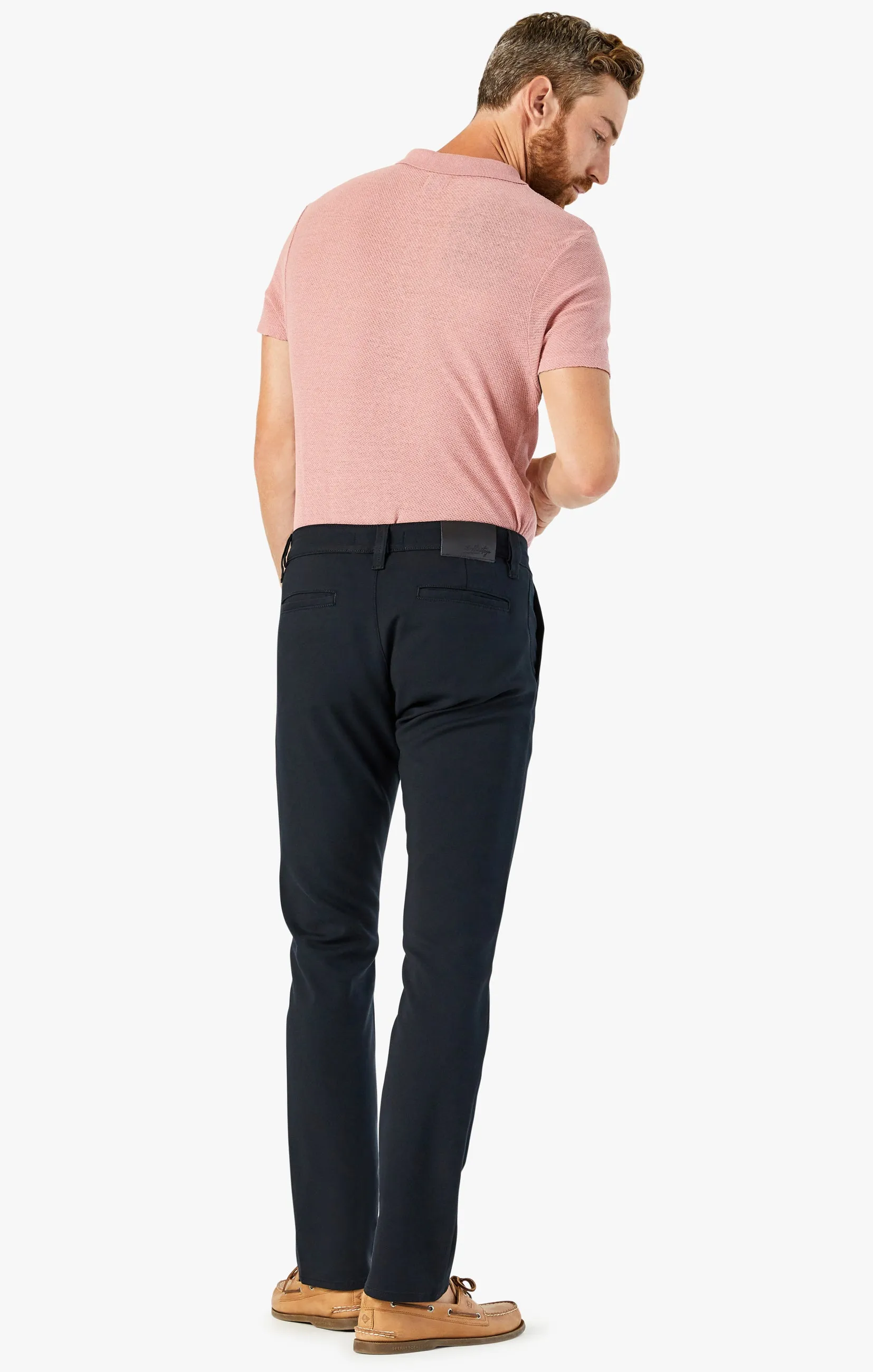 Verona Slim Leg Chino Pants In Dark Black High Flyer