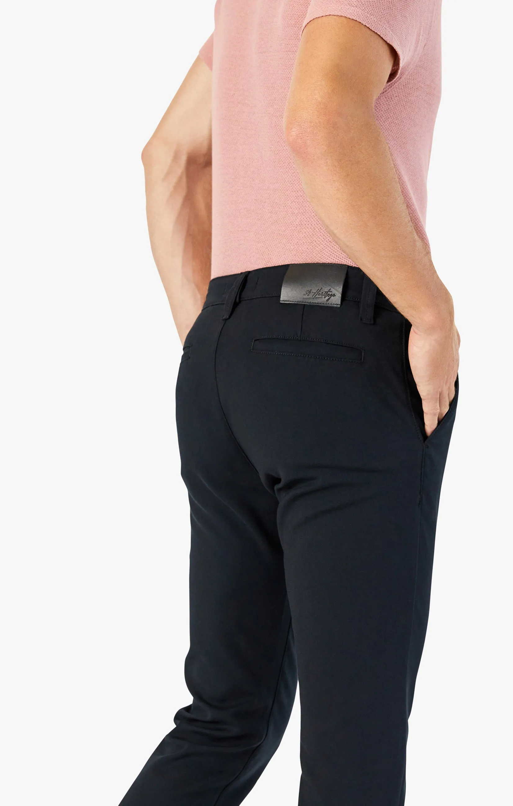 Verona Slim Leg Chino Pants In Dark Black High Flyer