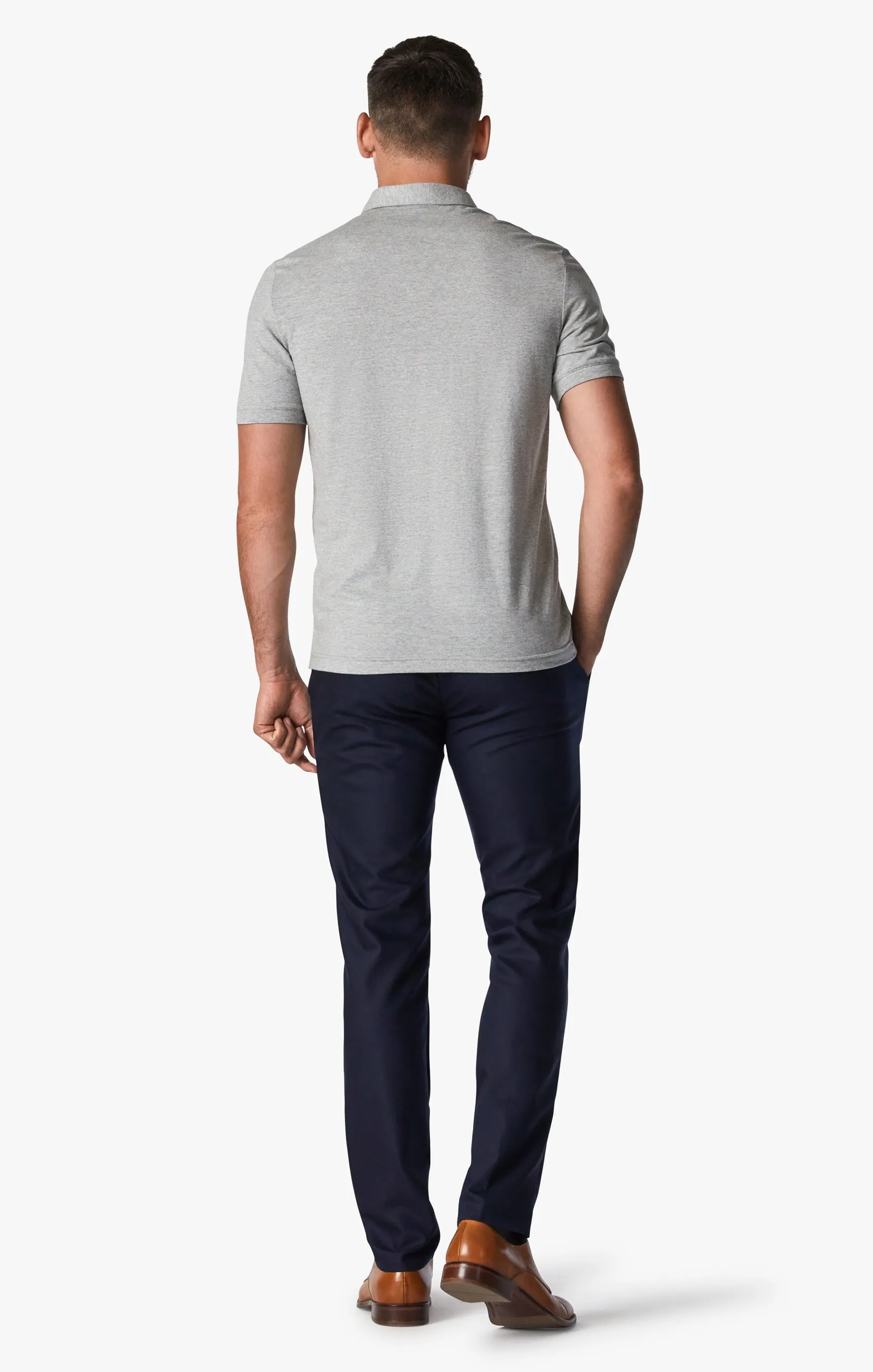 Verona Tailored Slim Leg Chino Pants In Navy High Flyer