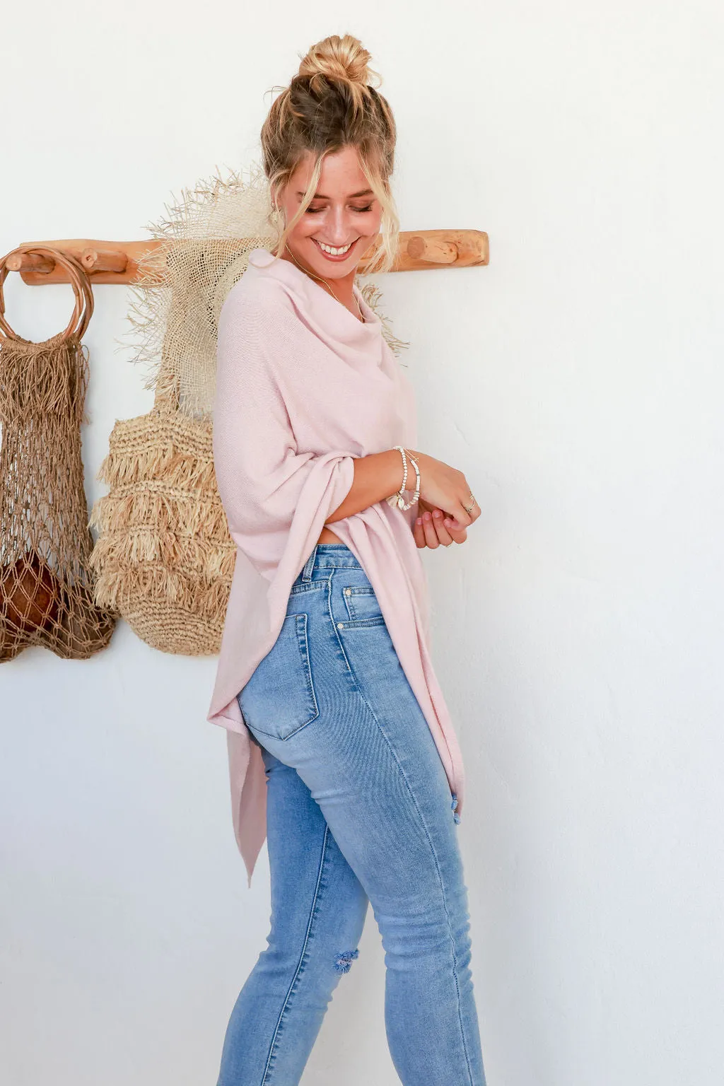 Vida Poncho Nude Pink