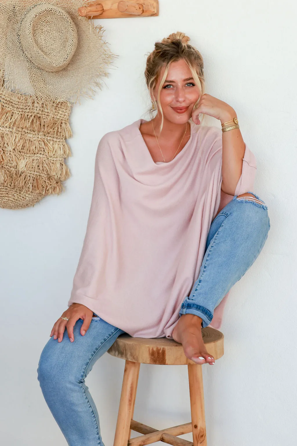 Vida Poncho Nude Pink