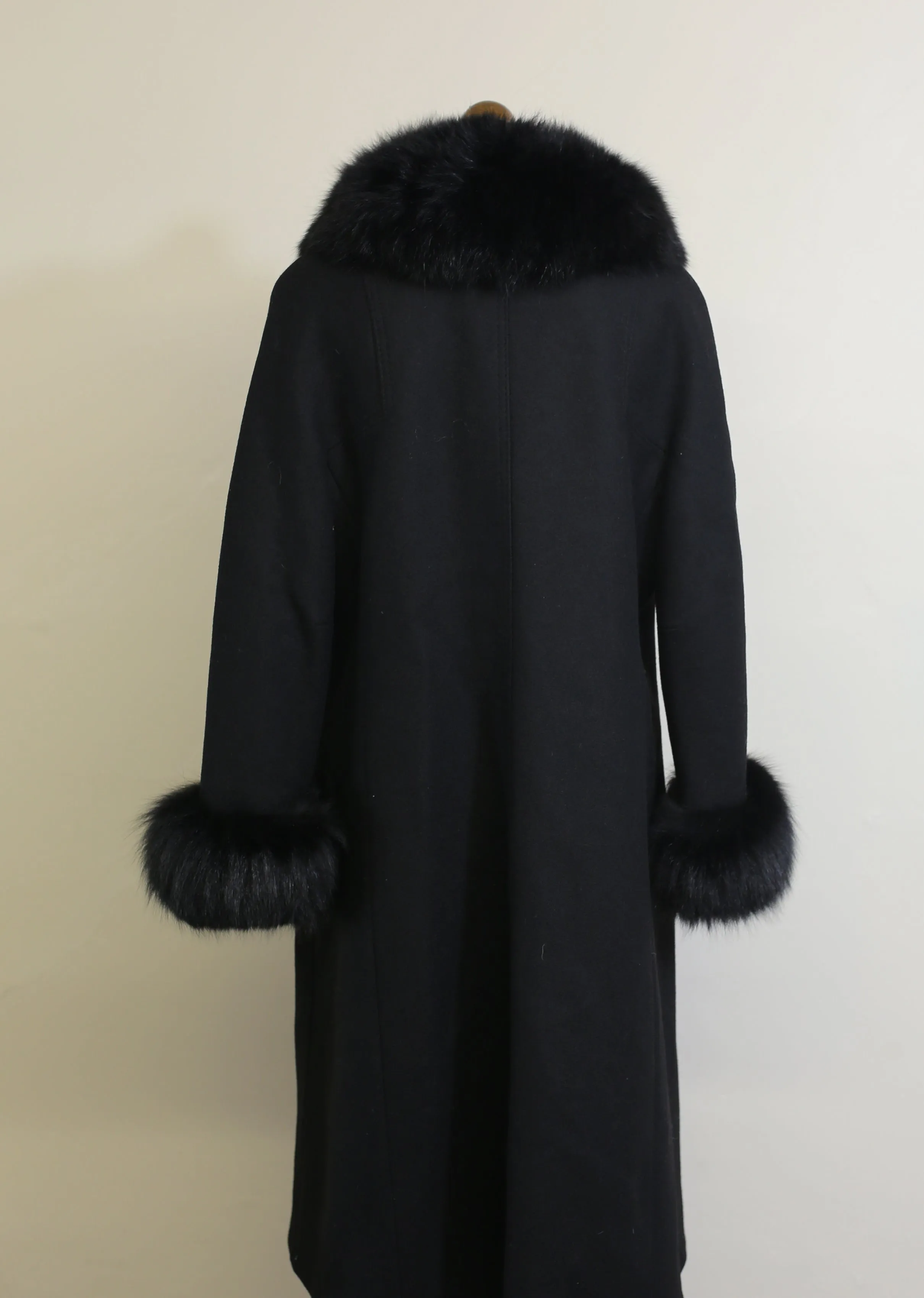 Vintage 1960s Black Wool Princess coat