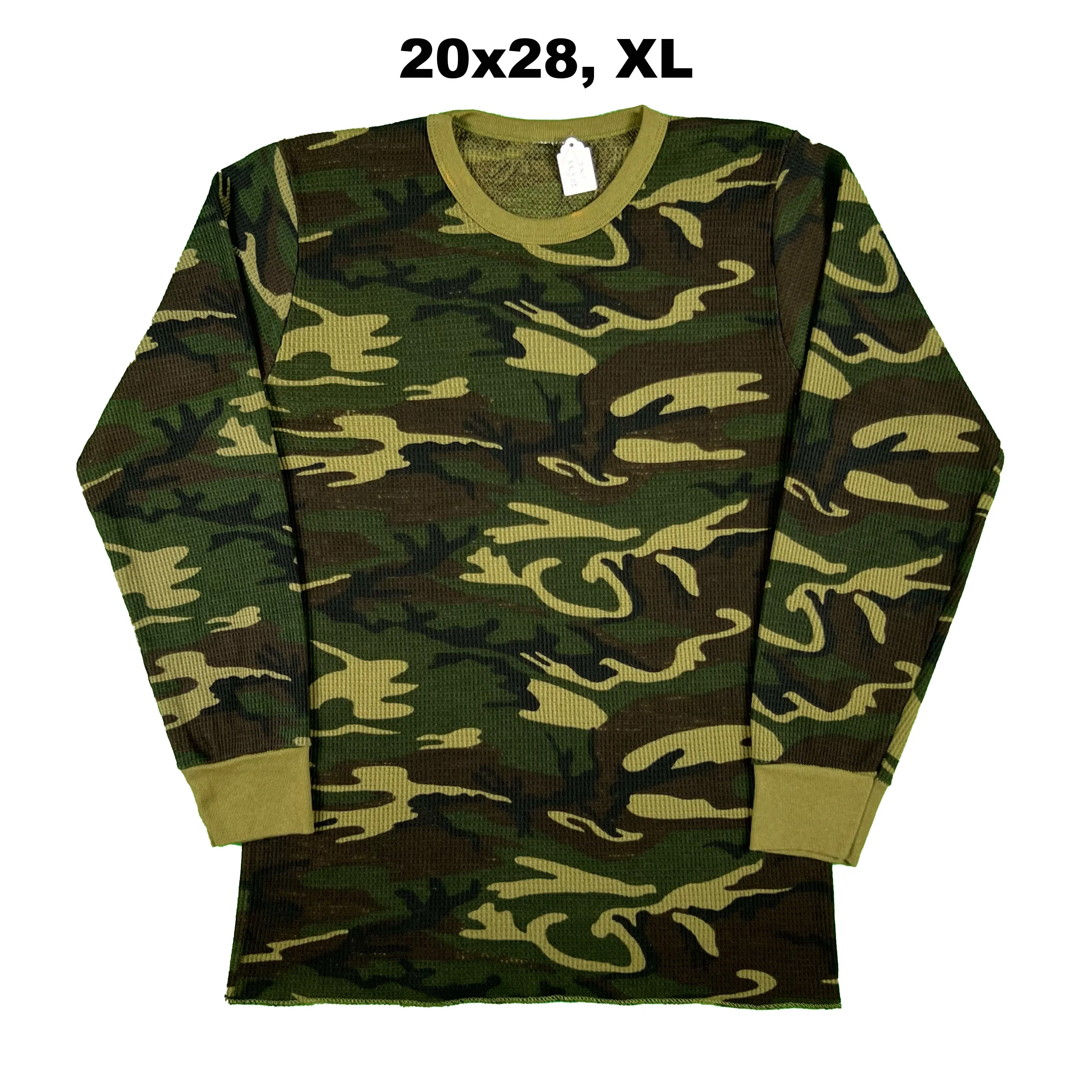 Vintage Camo Waffle Knit Thermal- SELECT SHIRT