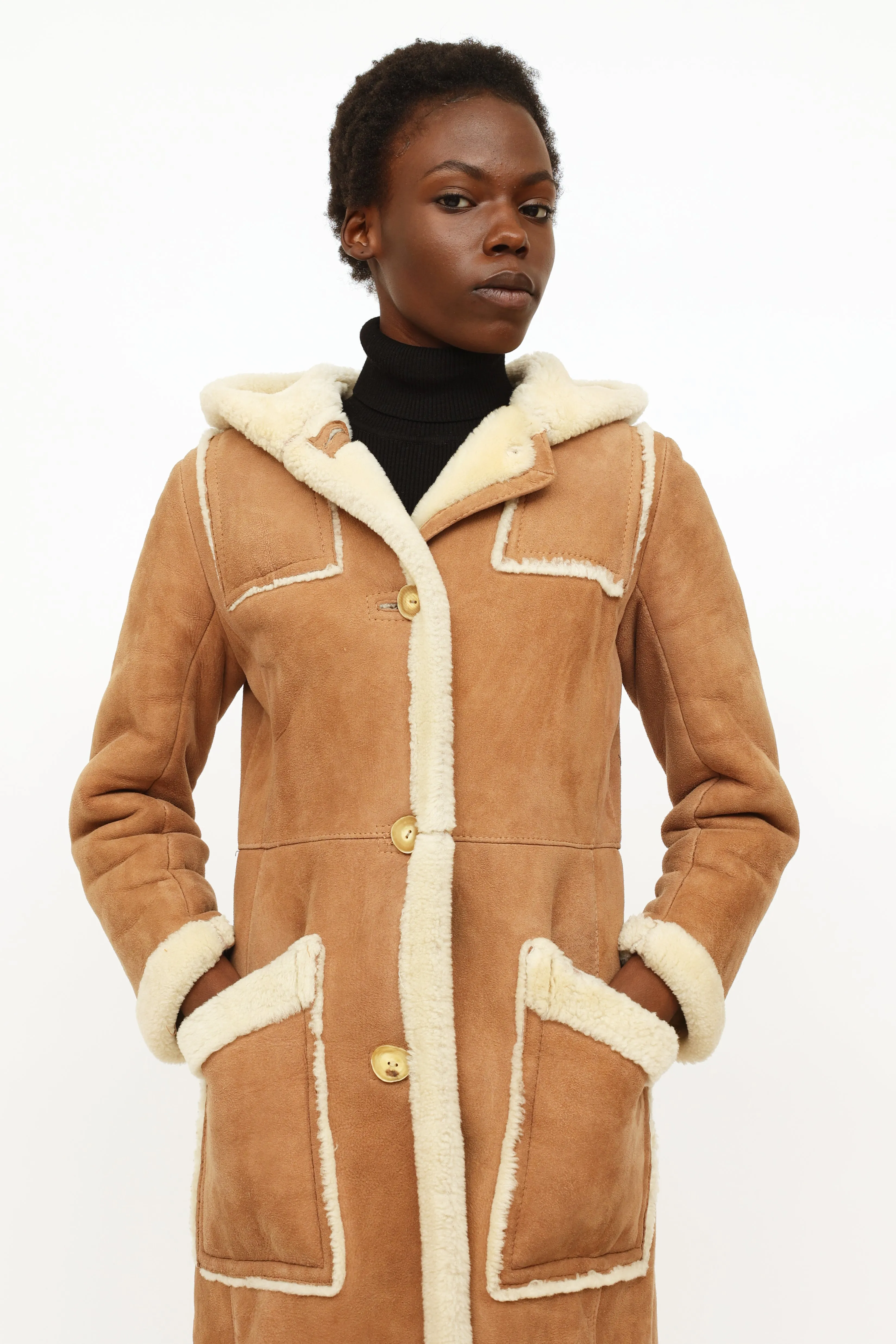 Vintage Tan Shearling Coat