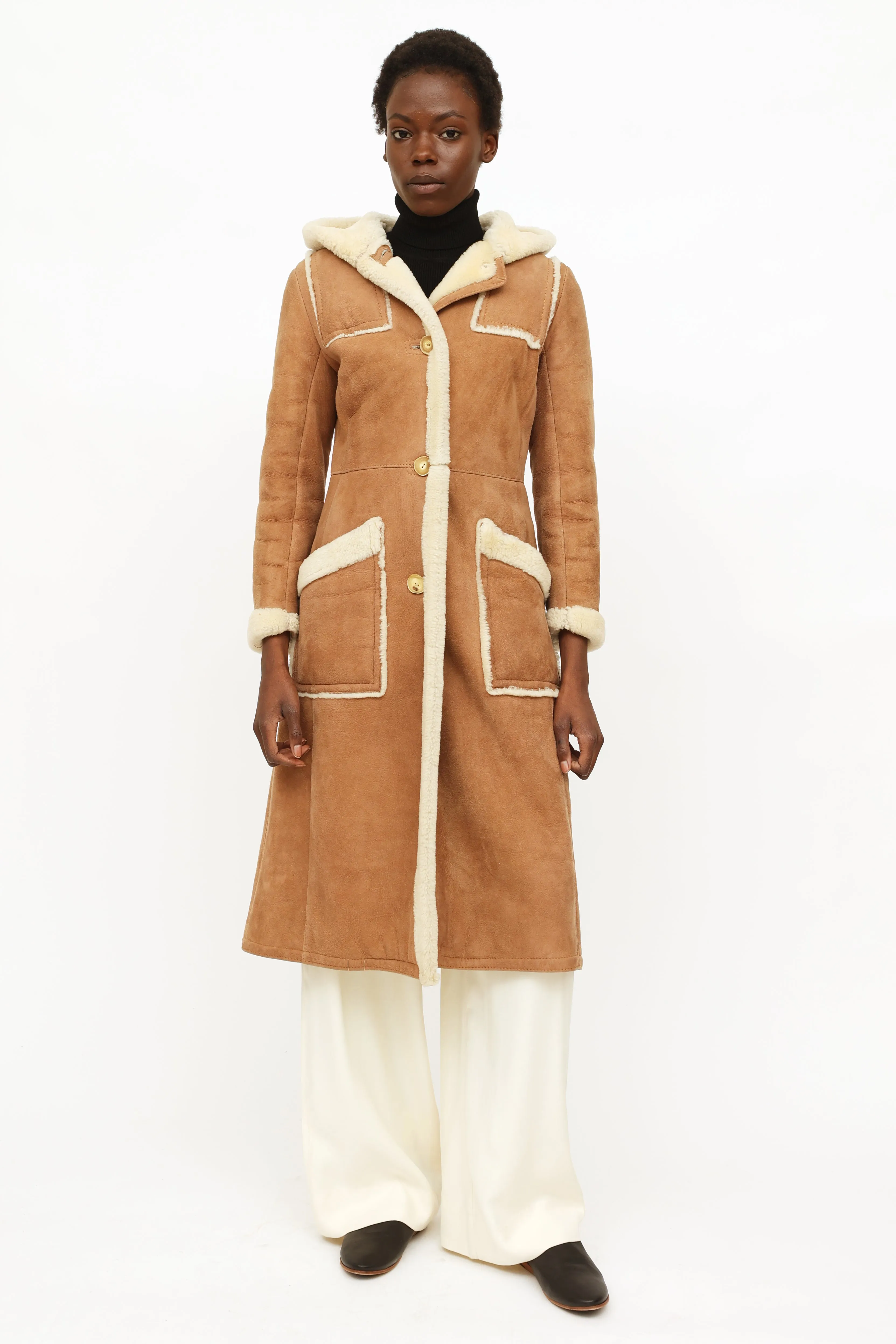 Vintage Tan Shearling Coat