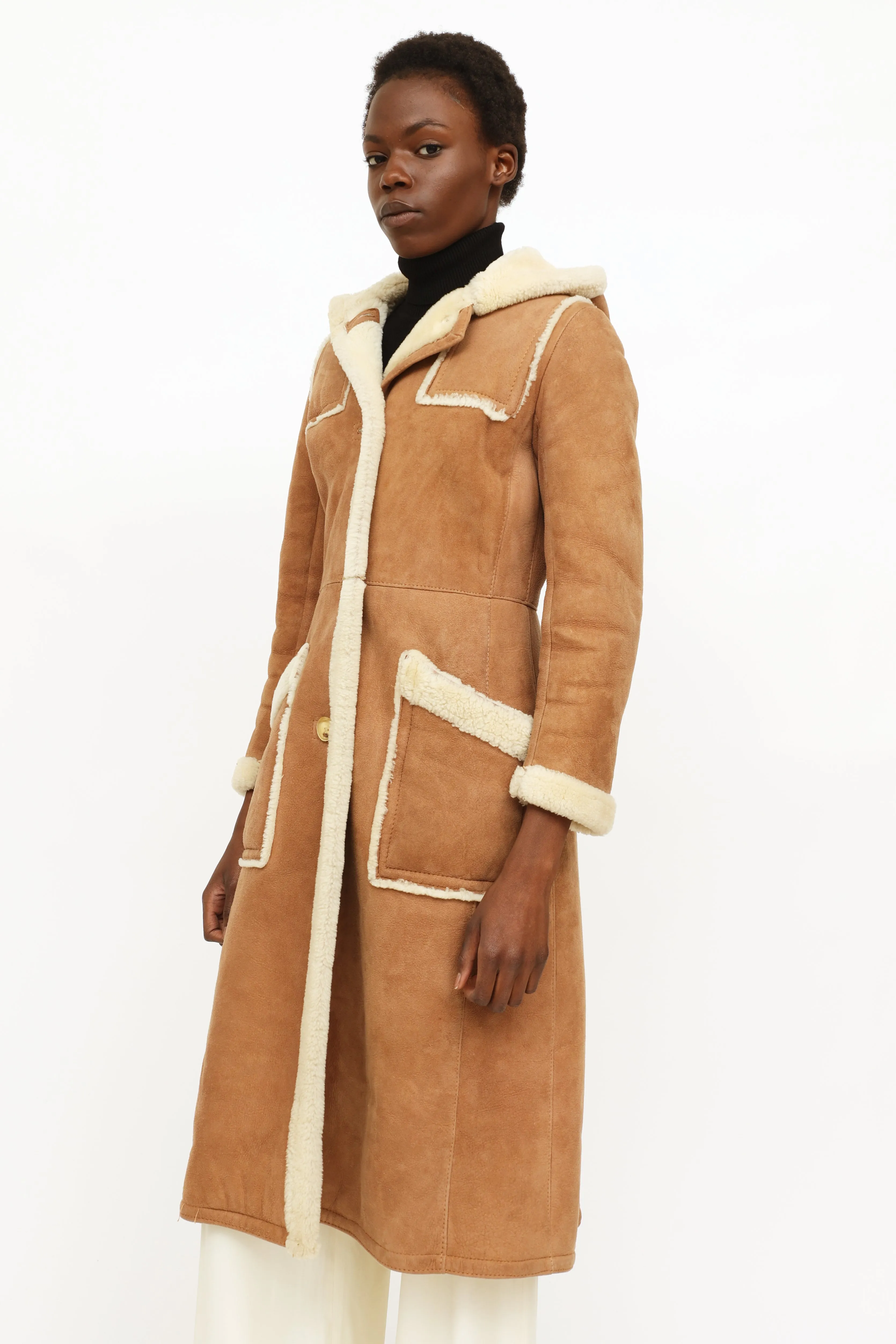 Vintage Tan Shearling Coat