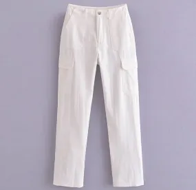 White cargo pants