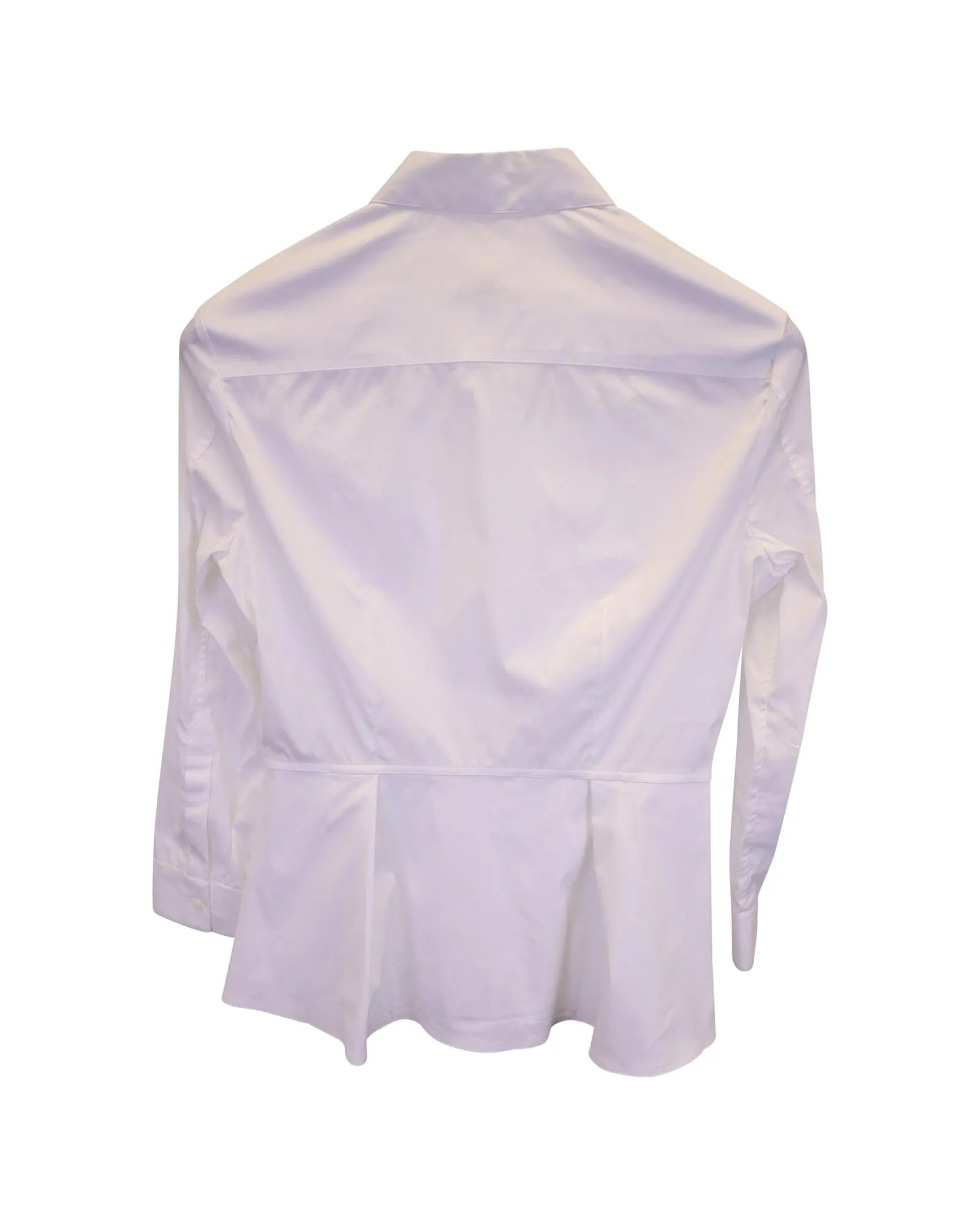 White Cotton Peplum Shirt - Lightweight and Comfortable