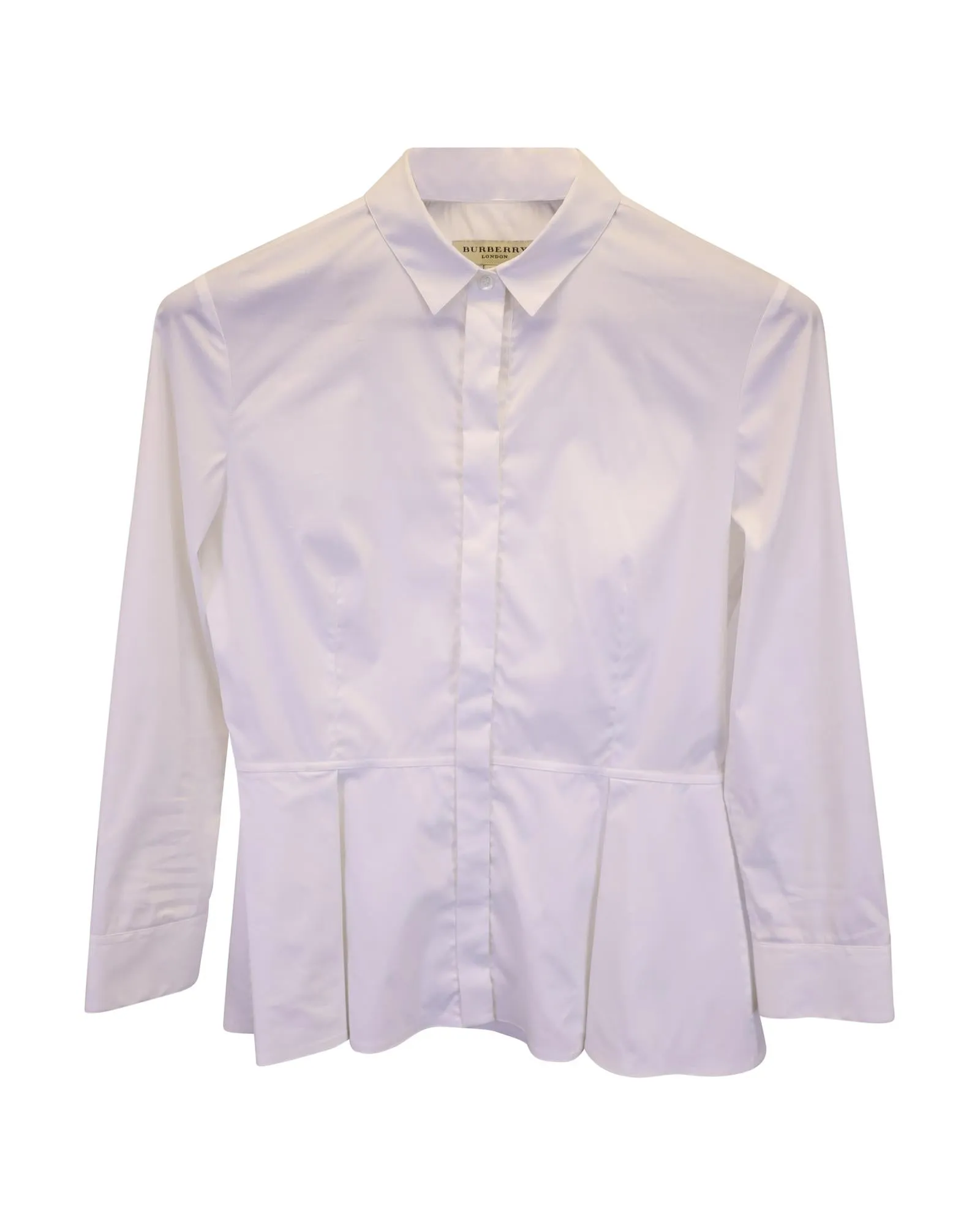 White Cotton Peplum Shirt - Lightweight and Comfortable