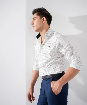 White Printed Shirt (Slim / Modern Fit)